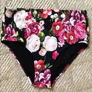 ASOS floral high rise bikini bottoms